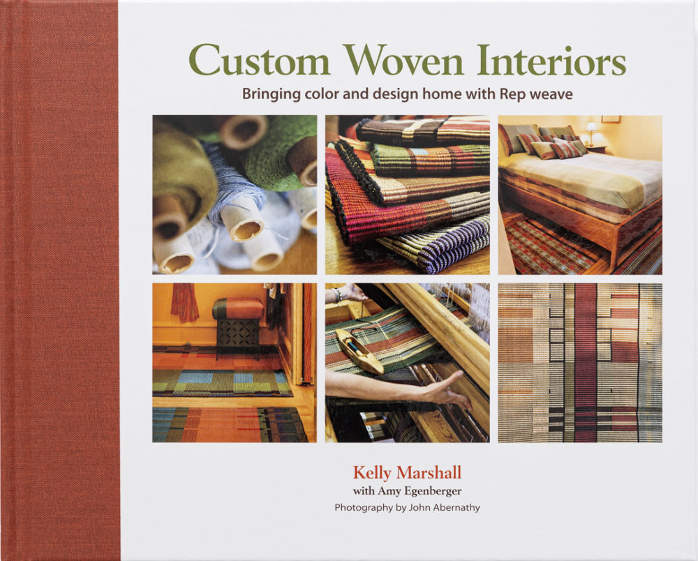 Custom Woven Interiors book cover by Kelly Marshall
