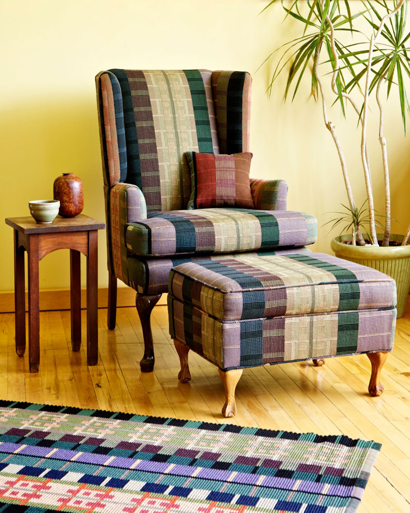 handwoven rug, handwoven upholstery, Rep weave