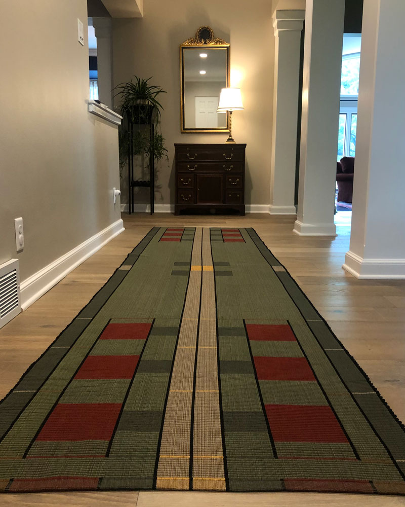handwoven, arts & crafts rep weave rug by Kelly marshall