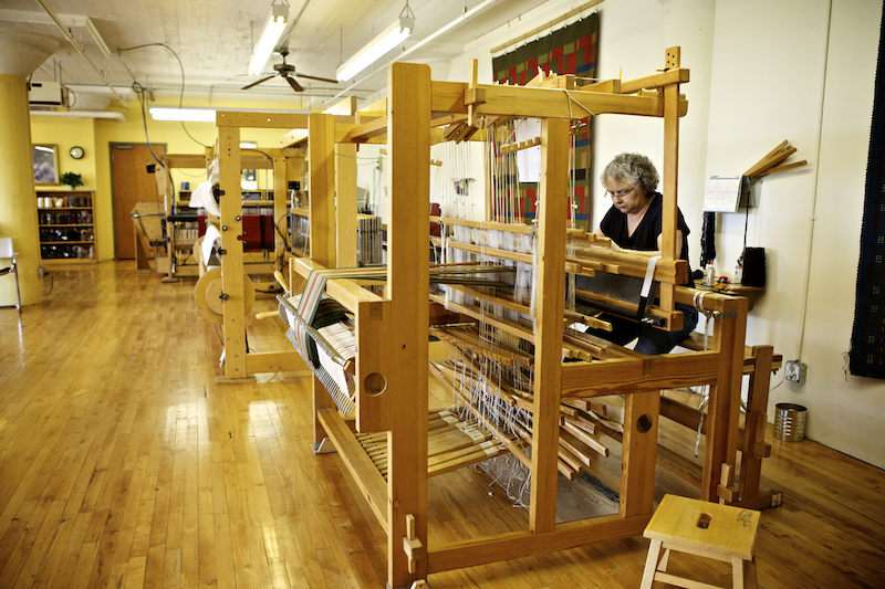Loom in studio Kelly Marshall Custom Woven Interiors