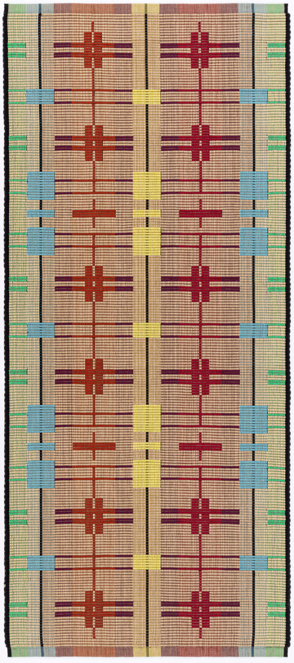 handwoven rug, cotton/poly, arts & crafts design